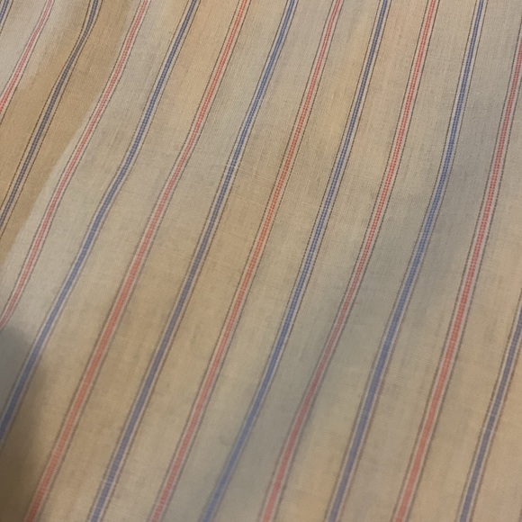 Men's Arrow Vintage 80s Cream/Beige Pin Striped Shirt Size Large 16.5” - Picture 2 of 8